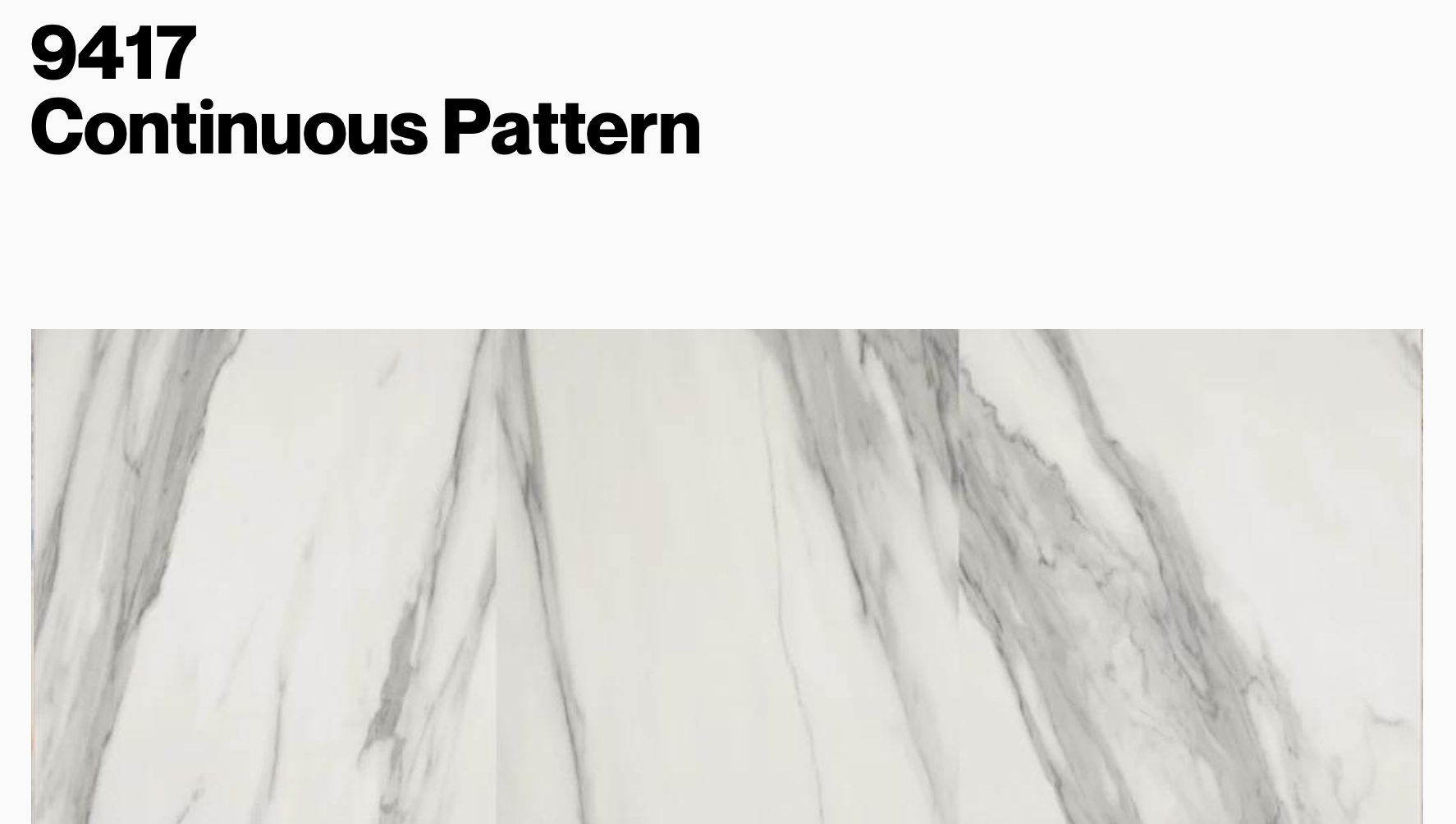 White stone pattern with broad, sweeping grey veins; continuous design. — eco wall panel finish, Vireo Homes