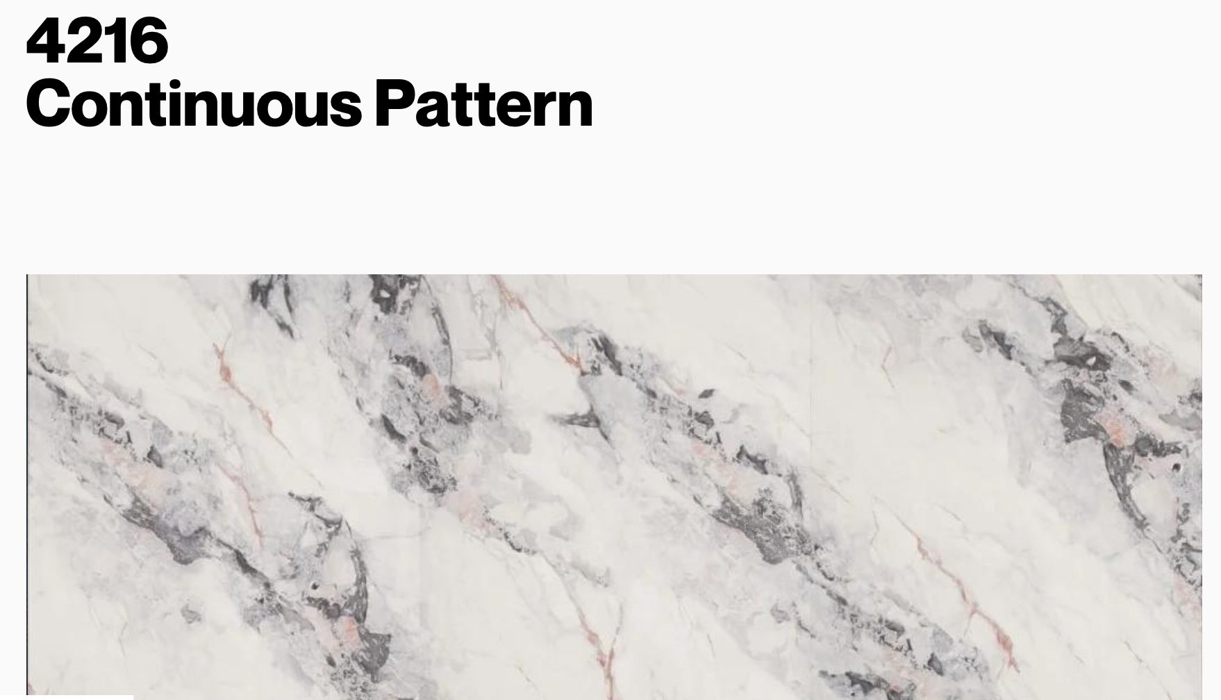 White marble continuous pattern with diagonal black and red-pink veining. — eco wall panel finish, Vireo Homes