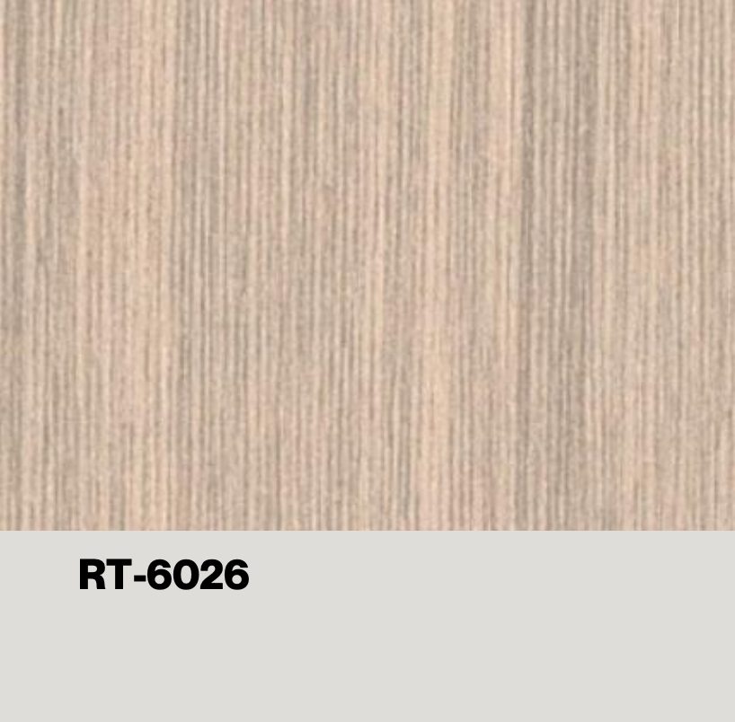 Light beige fine vertical wood grain laminate with code RT-6026. — eco wall panel finish, Vireo Homes