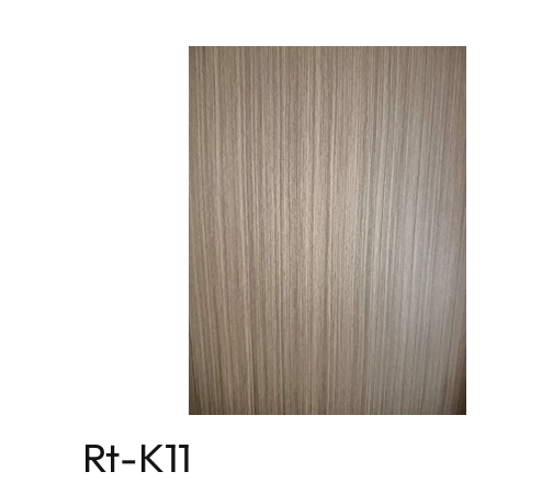 Light brown wood grain panel with fine vertical striped pattern, product — eco wall panel finish, Vireo Homes