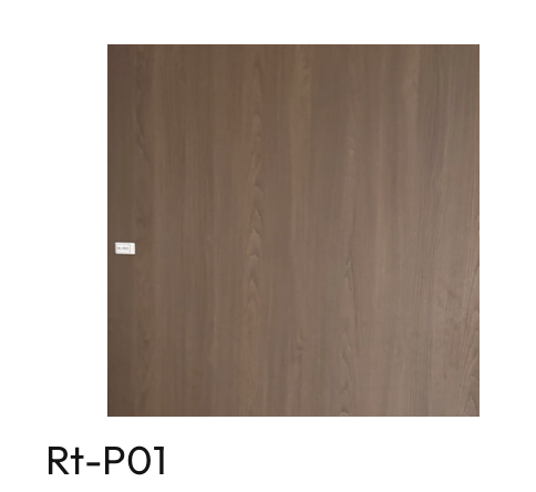 Medium brown wood grain panel with subtle vertical wood pattern, product — eco wall panel finish, Vireo Homes