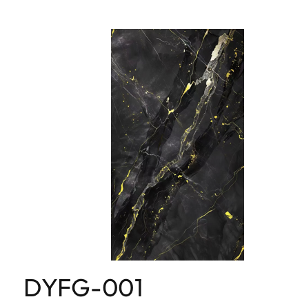 Black marble tile with dramatic gold veins and speckles, DYFG-001 — eco wall panel finish, Vireo Homes