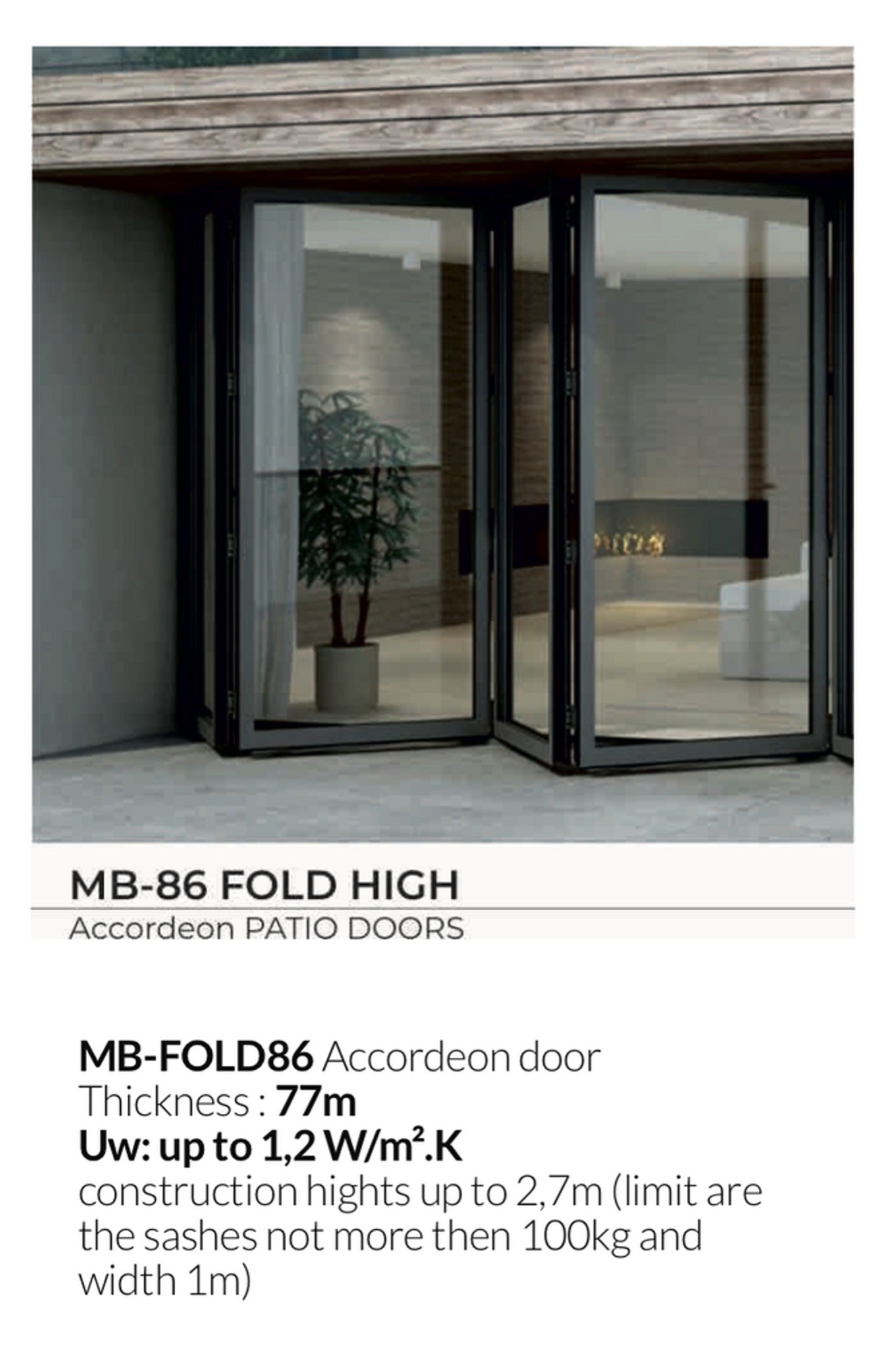 Aluminum accordion patio door system — Vireo Homes Toronto