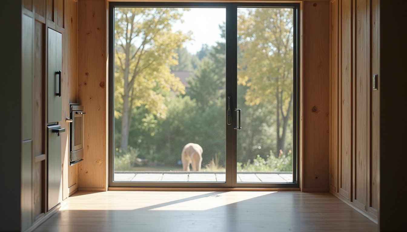 Eye-level view of modern home with triple-pane windows installed