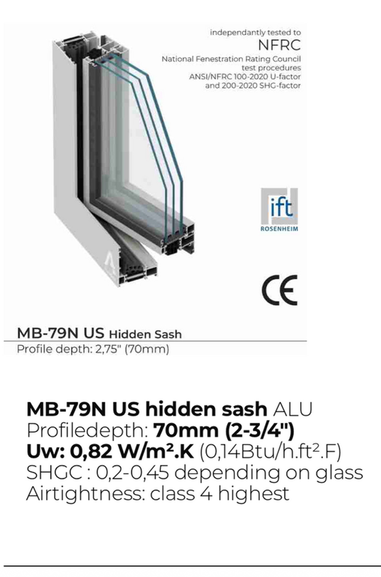 Aluminum high-performance tilt-turn window — Uw ≤ 0.80 W/m²·K — Vireo Homes Toronto